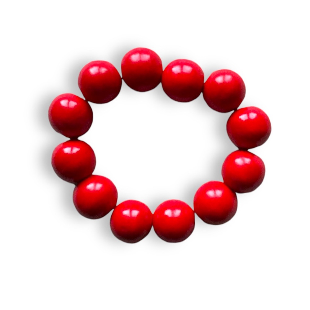 3 FOR $10 HANDCRAFTED Red Chunky Beaded Bracelet